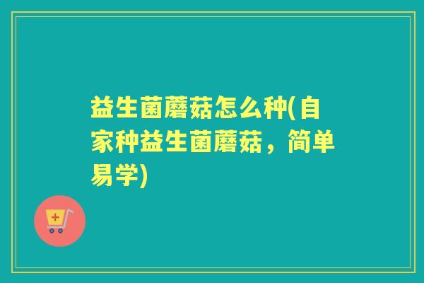 益生菌蘑菇怎么种(自家种益生菌蘑菇,简单易学) 益生菌蘑菇怎么种(自家种益生菌蘑菇,简单易学)