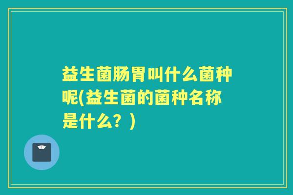 益生菌肠胃叫什么菌种呢(益生菌的菌种名称是什么？)