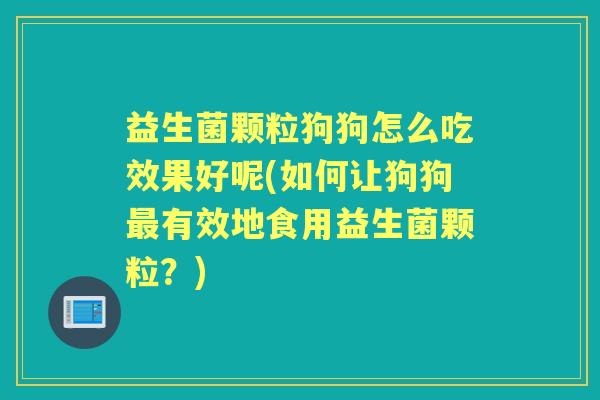 益生菌颗粒狗狗怎么吃效果好呢(如何让狗狗有效地食用益生菌颗粒?) 益生菌颗粒狗狗怎么吃效果好呢(如何让狗狗有效地食用益生菌颗粒?)