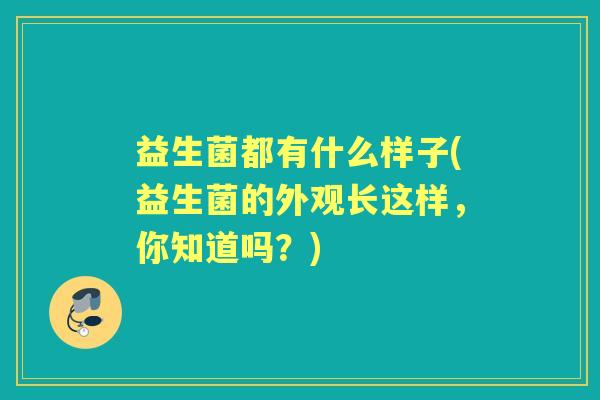 益生菌都有什么样子(益生菌的外观长这样,你知道吗?) 益生菌都有什么样子(益生菌的外观长这样,你知道吗?)