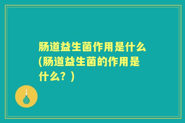 肠道益生菌作用是什么(肠道益生菌的作用是什么?) 肠道益生菌作用是什么(肠道益生菌的作用是什么?)