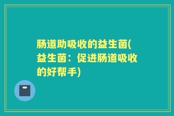 肠道助吸收的益生菌(益生菌：促进肠道吸收的好帮手)