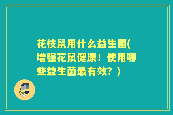 花枝鼠用什么益生菌(增强花鼠健康!使用哪些益生菌有效?) 花枝鼠用什么益生菌(增强花鼠健康!使用哪些益生菌有效?)