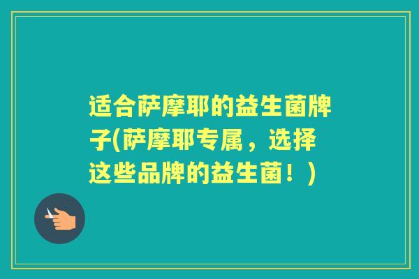 适合萨摩耶的益生菌牌子(萨摩耶专属，选择这些品牌的益生菌！)