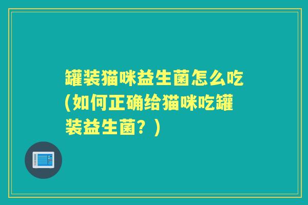 罐装猫咪益生菌怎么吃(如何正确给猫咪吃罐装益生菌?) 罐装猫咪益生菌怎么吃(如何正确给猫咪吃罐装益生菌?)
