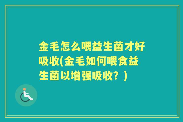 金毛怎么喂益生菌才好吸收(金毛如何喂食益生菌以增强吸收?) 金毛怎么喂益生菌才好吸收(金毛如何喂食益生菌以增强吸收?)