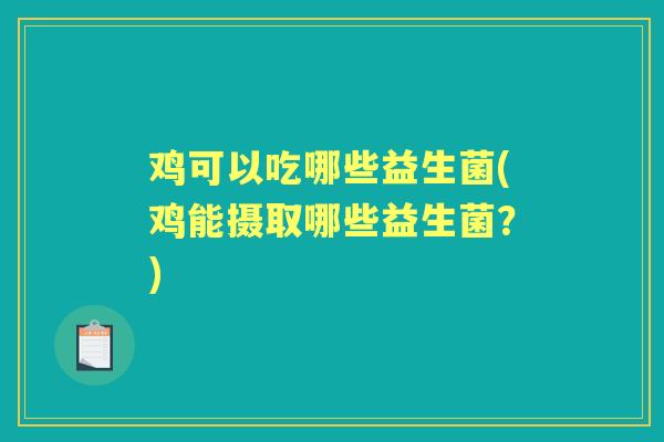 鸡可以吃哪些益生菌(鸡能摄取哪些益生菌?) 鸡可以吃哪些益生菌(鸡能摄取哪些益生菌?)