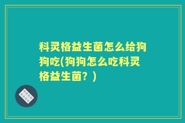 科灵格益生菌怎么给狗狗吃(狗狗怎么吃科灵格益生菌？)