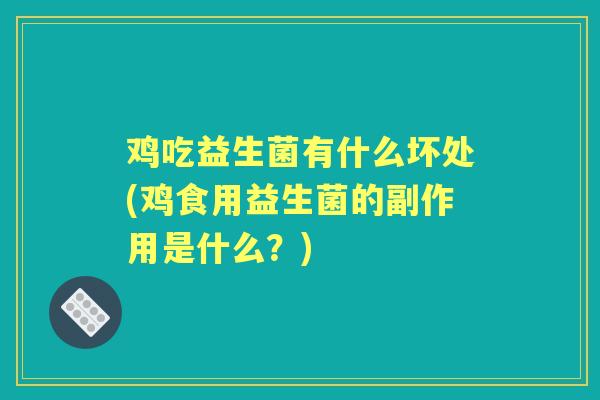 鸡吃益生菌有什么坏处(鸡食用益生菌的副作用是什么?) 鸡吃益生菌有什么坏处(鸡食用益生菌的副作用是什么?)