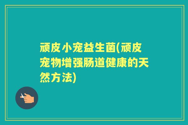 顽皮小宠益生菌(顽皮宠物增强肠道健康的天然方法) 顽皮小宠益生菌(顽皮宠物增强肠道健康的天然方法)