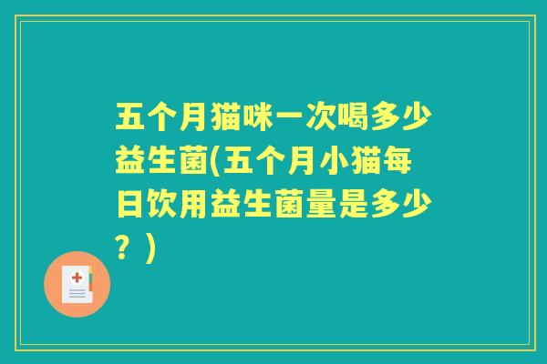 五个月猫咪一次喝多少益生菌(五个月小猫每日饮用益生菌量是多少?) 五个月猫咪一次喝多少益生菌(五个月小猫每日饮用益生菌量是多少?)