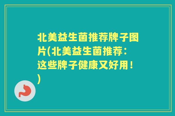 北美益生菌推荐牌子图片(北美益生菌推荐：这些牌子健康又好用！)
