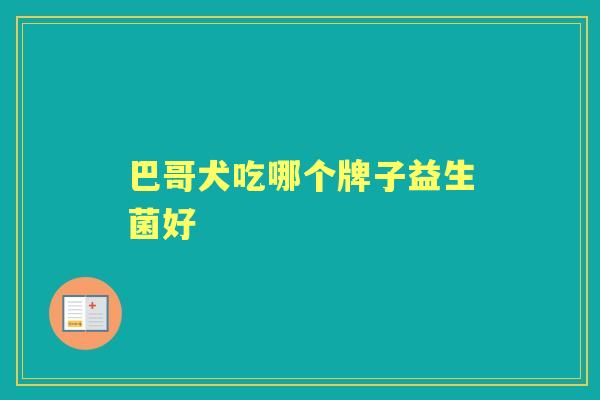 巴哥犬吃哪个牌子益生菌好 巴哥犬吃哪个牌子益生菌好