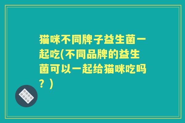 猫咪不同牌子益生菌一起吃(不同品牌的益生菌可以一起给猫咪吃吗?) 猫咪不同牌子益生菌一起吃(不同品牌的益生菌可以一起给猫咪吃吗?)