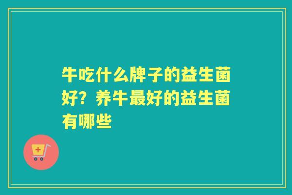 牛吃什么牌子的益生菌好？养牛好的益生菌有哪些