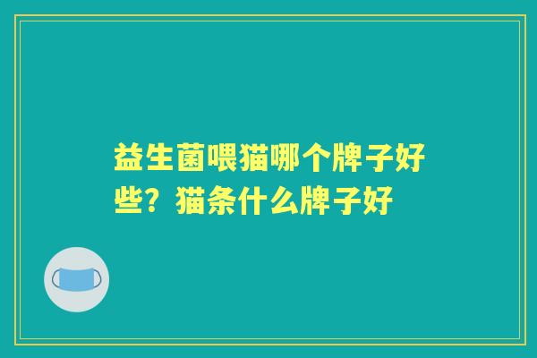 益生菌喂猫哪个牌子好些？猫条什么牌子好