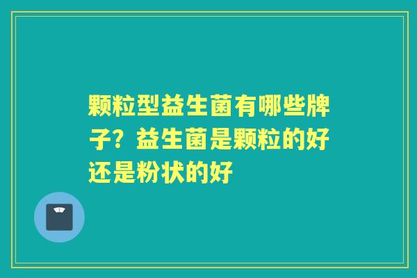 颗粒型益生菌有哪些牌子？益生菌是颗粒的好还是粉状的好