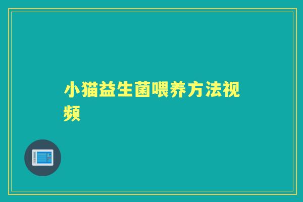 小猫益生菌喂养方法视频