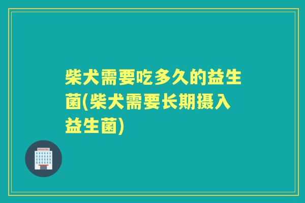 柴犬需要吃多久的益生菌(柴犬需要长期摄入益生菌)