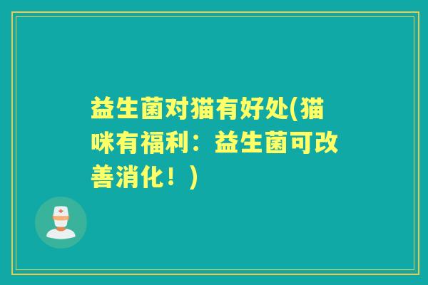 益生菌对猫有好处(猫咪有福利:益生菌可改善消化!) 益生菌对猫有好处(猫咪有福利:益生菌可改善消化!)