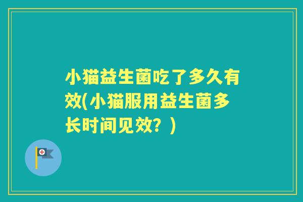 小猫益生菌吃了多久有效(小猫服用益生菌多长时间见效?) 小猫益生菌吃了多久有效(小猫服用益生菌多长时间见效?)