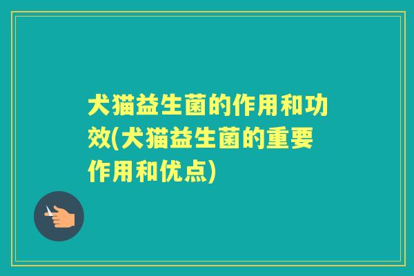 犬猫益生菌的作用和功效(犬猫益生菌的重要作用和优点)