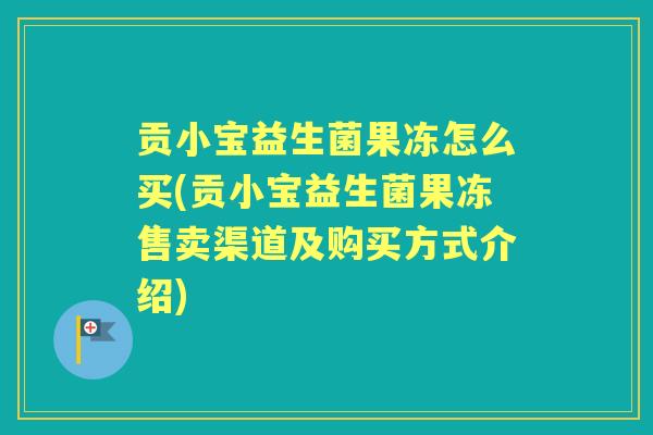 贡小宝益生菌果冻怎么买(贡小宝益生菌果冻售卖渠道及购买方式介绍)