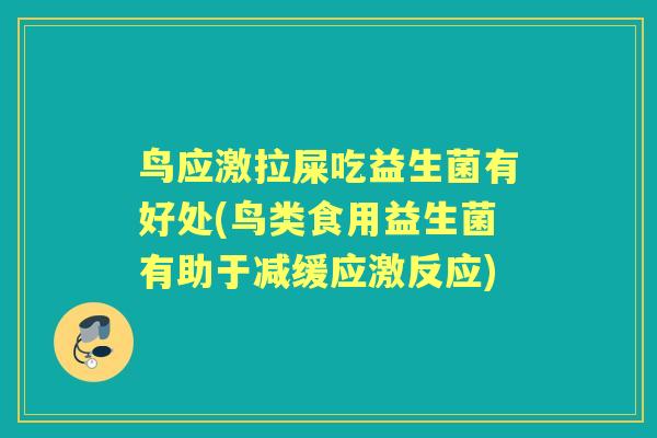 鸟应激拉屎吃益生菌有好处(鸟类食用益生菌有助于减缓应激反应)