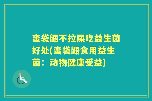 蜜袋鼯不拉屎吃益生菌好处(蜜袋鼯食用益生菌：动物健康受益)