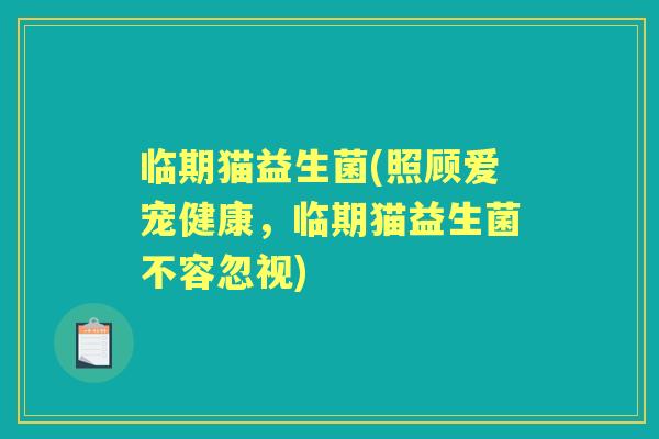 临期猫益生菌(照顾爱宠健康,临期猫益生菌不容忽视) 临期猫益生菌(照顾爱宠健康,临期猫益生菌不容忽视)