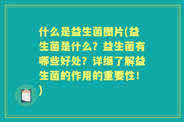 什么是益生菌图片(益生菌是什么？益生菌有哪些好处？详细了解益生菌的作用的重要性！)