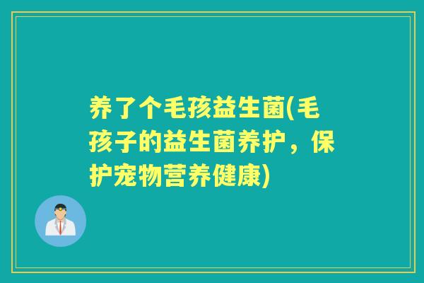 养了个毛孩益生菌(毛孩子的益生菌养护，保护宠物营养健康)