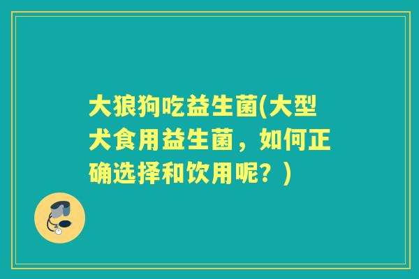 大狼狗吃益生菌(大型犬食用益生菌,如何正确选择和饮用呢?) 大狼狗吃益生菌(大型犬食用益生菌,如何正确选择和饮用呢?)