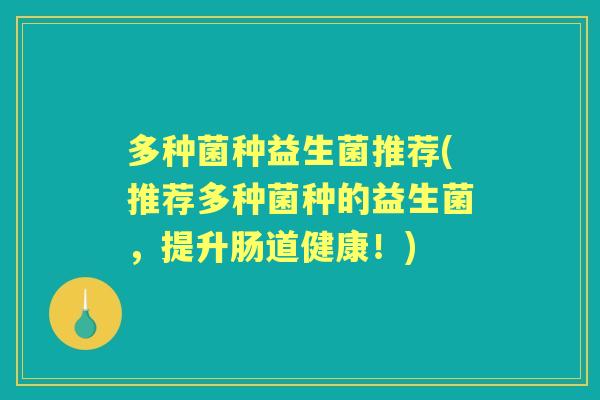 多种菌种益生菌推荐(推荐多种菌种的益生菌，提升肠道健康！)