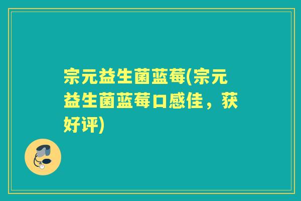 宗元益生菌蓝莓(宗元益生菌蓝莓口感佳,获好评) 宗元益生菌蓝莓(宗元益生菌蓝莓口感佳,获好评)