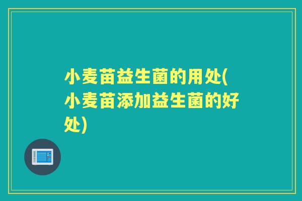 小麦苗益生菌的用处(小麦苗添加益生菌的好处)