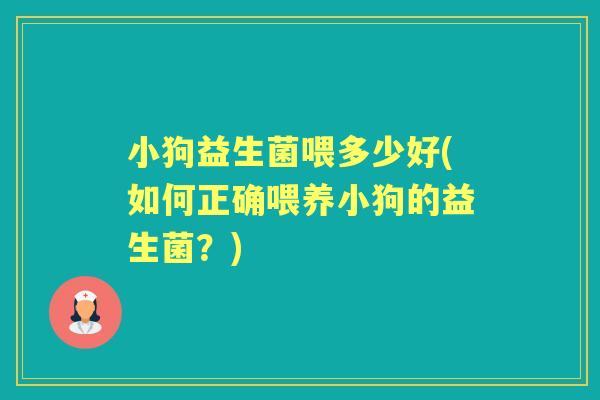 小狗益生菌喂多少好(如何正确喂养小狗的益生菌？)