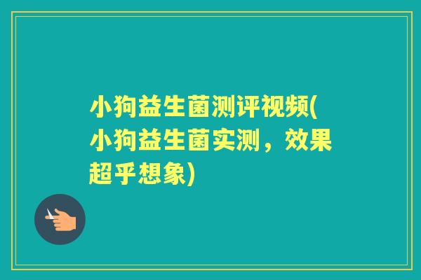 小狗益生菌测评视频(小狗益生菌实测,效果超乎想象) 小狗益生菌测评视频(小狗益生菌实测,效果超乎想象)