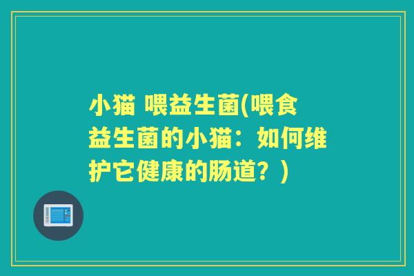 小猫 喂益生菌(喂食益生菌的小猫:如何维护它健康的肠道?) 小猫 喂益生菌(喂食益生菌的小猫:如何维护它健康的肠道?)
