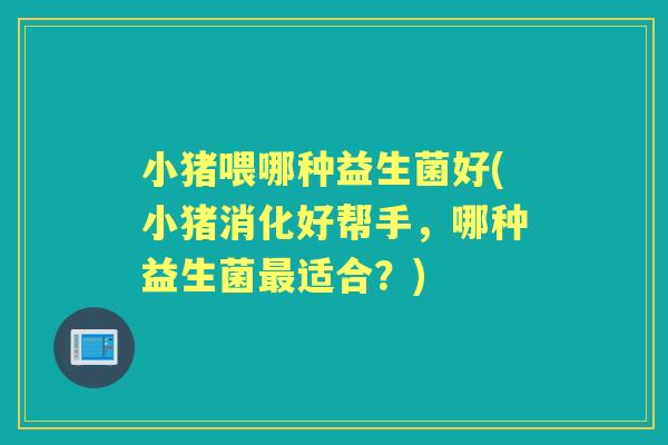 小猪喂哪种益生菌好(小猪消化好帮手,哪种益生菌适合?) 小猪喂哪种益生菌好(小猪消化好帮手,哪种益生菌适合?)