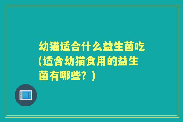 幼猫适合什么益生菌吃(适合幼猫食用的益生菌有哪些？)