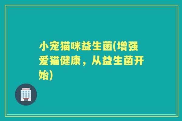 小宠猫咪益生菌(增强爱猫健康,从益生菌开始) 小宠猫咪益生菌(增强爱猫健康,从益生菌开始)