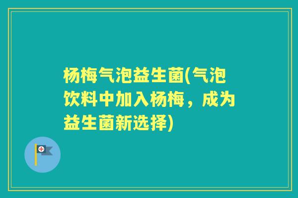 杨梅气泡益生菌(气泡饮料中加入杨梅，成为益生菌新选择)