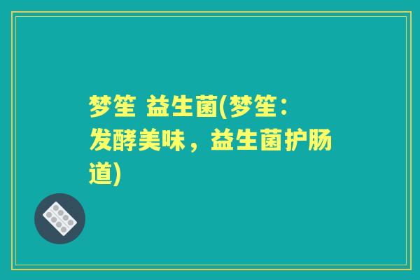 梦笙 益生菌(梦笙：发酵美味，益生菌护肠道)