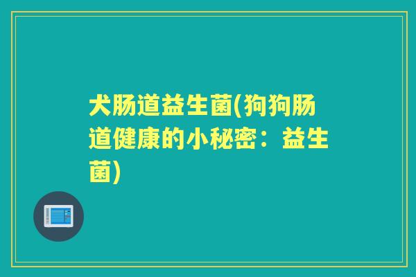 犬肠道益生菌(狗狗肠道健康的小秘密:益生菌) 犬肠道益生菌(狗狗肠道健康的小秘密:益生菌)