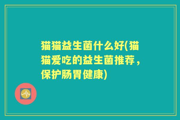 猫猫益生菌什么好(猫猫爱吃的益生菌推荐,保护肠胃健康) 猫猫益生菌什么好(猫猫爱吃的益生菌推荐,保护肠胃健康)