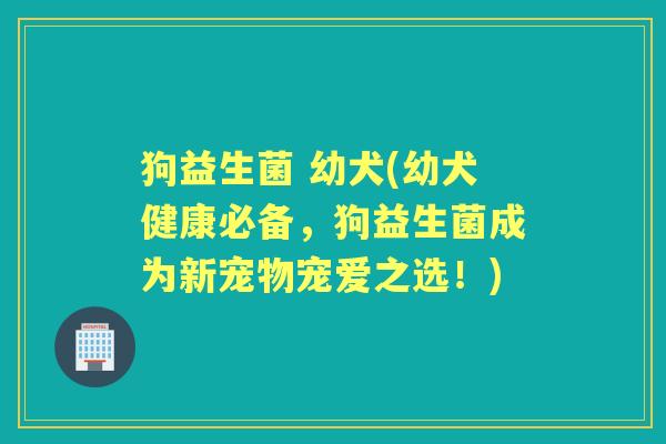 狗益生菌 幼犬(幼犬健康必备，狗益生菌成为新宠物宠爱之选！)