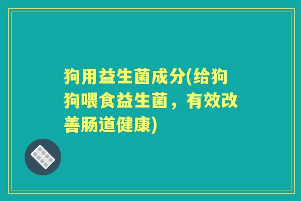 狗用益生菌成分(给狗狗喂食益生菌,有效改善肠道健康) 狗用益生菌成分(给狗狗喂食益生菌,有效改善肠道健康)