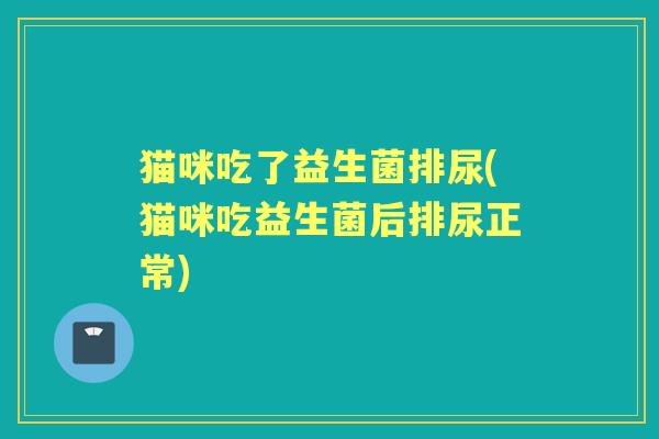 猫咪吃了益生菌排尿(猫咪吃益生菌后排尿正常) 猫咪吃了益生菌排尿(猫咪吃益生菌后排尿正常)