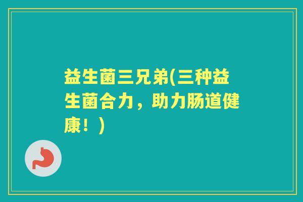 益生菌三兄弟(三种益生菌合力，助力肠道健康！)